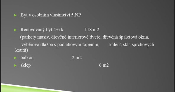 Bán nhà 4+KK ( 118 m2 ) Praha 10 - Vršovice .