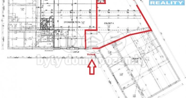 Cho thuê cửa hàng 250 m2, trong trung tâm mua sắm ở Kostelec nad Č. Lesy