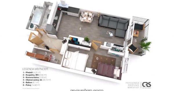 Mình giao bán byt 2+kk, 63 m vuông có ban công tại Praha 10