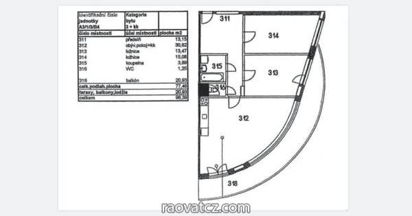 Bán căn hộ sở hữu tư nhân 3+kk 81.4m2 + 20m2 balkon tại phố Petržílkova 29 Praha