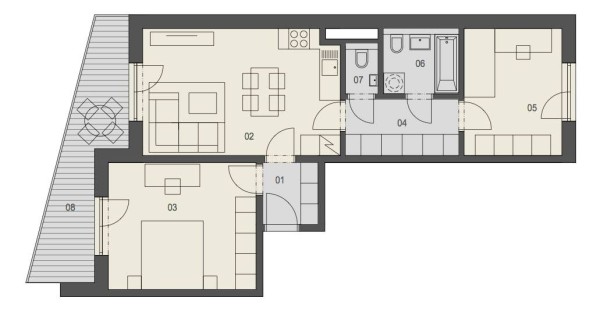 3+kk Praha 3 Krejcárek 77m2, kolaudace 9/2019, osobní vlastnictví