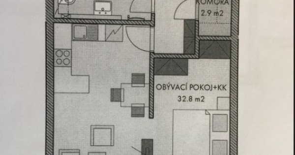 Nhà 2kk ( 50 m2 ) cho thuê , Praha 9 - Střížkov