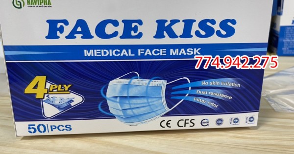 Bán khẩu trang y tế 4 lớp kháng khuẩn cao cấp Face Kiss