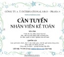 Tuyển Kế toán nội bộ làm việc tại Praha 4