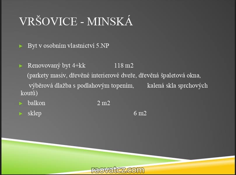 Bán nhà 4+KK ( 118 m2 ) Praha 10 - Vršovice .