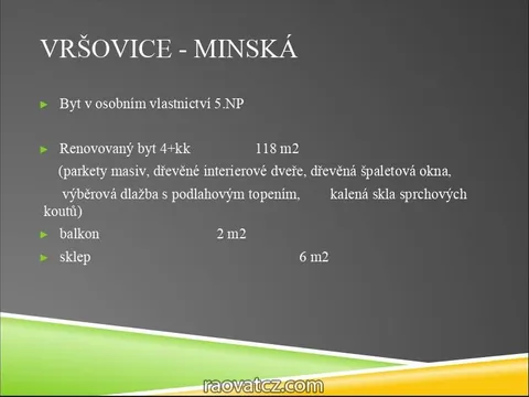 Bán nhà 4+KK ( 118 m2 ) Praha 10 - Vršovice .
