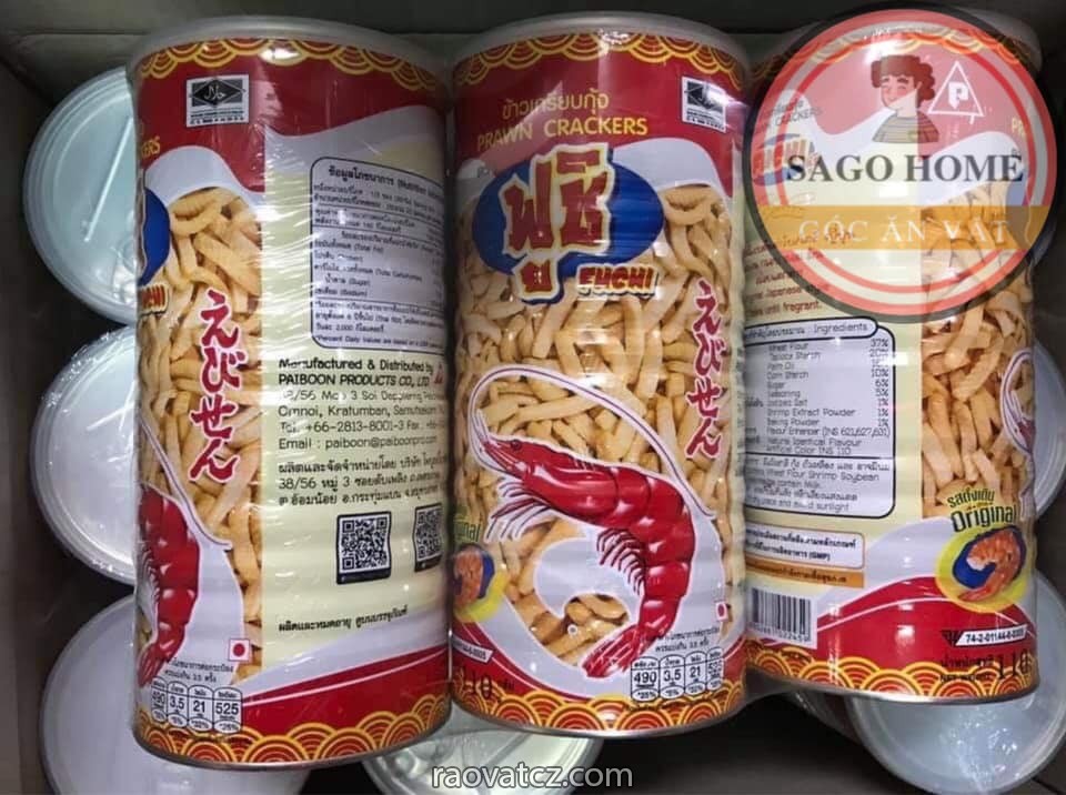 Chuyên phân phối Bánh Snack Phồng Tôm Lon Fuchi Thái Lan Prawn Crackers - Hình 1