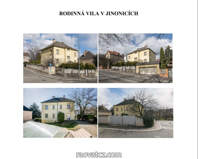 Chào bán Villa , Praha 5 - Inonice, 706m2, dt mặt sàn xử dụng 247m2