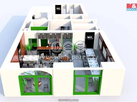 Cho thuê bistro188 m2, Praha, ul. Korunovační, có thêm hiên 30m2